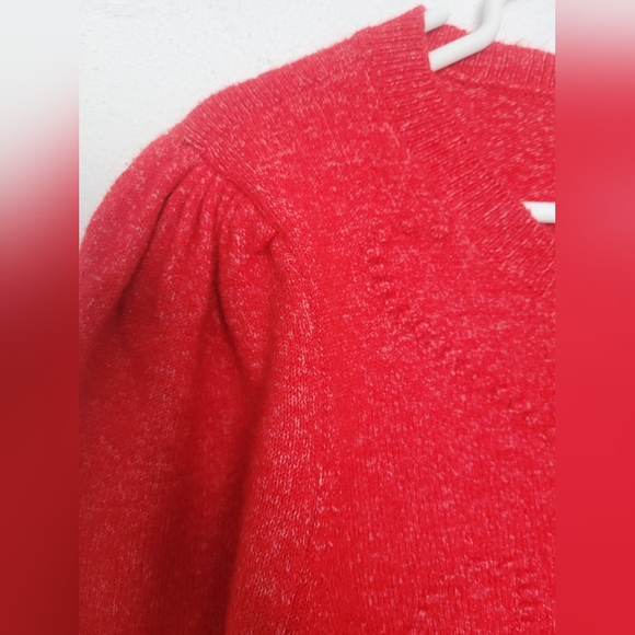 Loft Women's Heart Sweater Cotton/Wool Blend Red Soft Small - Picture 6 of 16